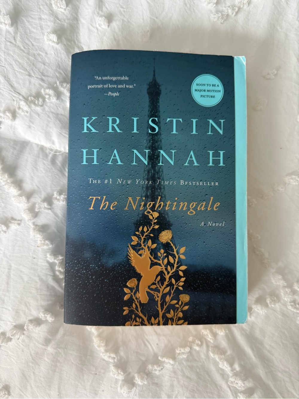 Kristin Hannah "The Nightingale" Hardcover - Teal & Gold